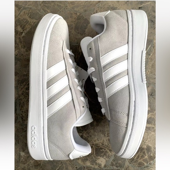 Adidas Grand Court Alpha Sneaker Suede Leather Grey White Couldfoam Comfort - Picture 6 of 15
